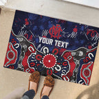 Personalized Melbourne Demons Rubber Doormat Aboriginal Dot Painting Graffiti Style
