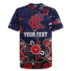Personalized Melbourne Demons Rugby Jersey Aboriginal Dot Painting Graffiti Style