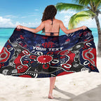 Personalized Melbourne Demons Sarong Aboriginal Dot Painting Graffiti Style