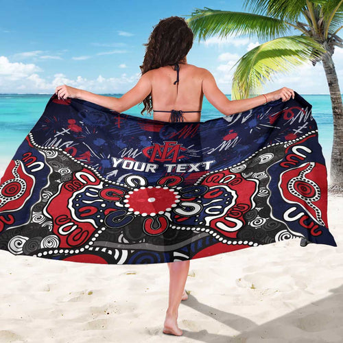 Personalized Melbourne Demons Sarong Aboriginal Dot Painting Graffiti Style