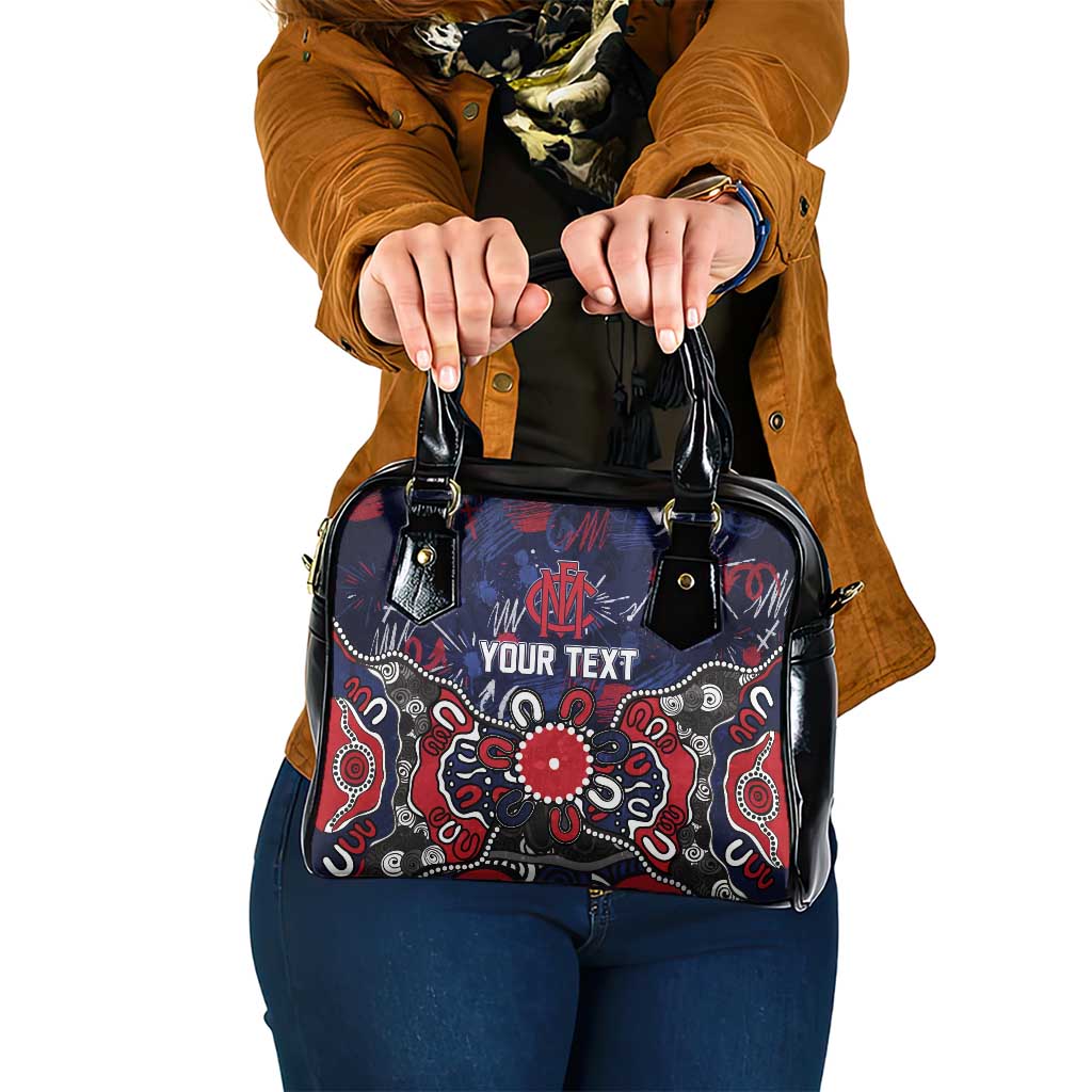 Personalized Melbourne Demons Shoulder Handbag Aboriginal Dot Painting Graffiti Style