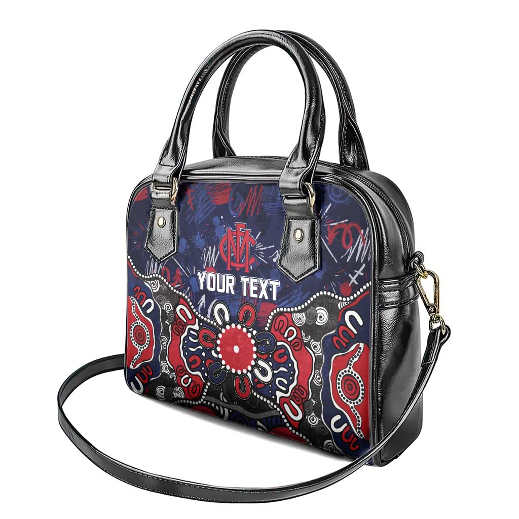 Personalized Melbourne Demons Shoulder Handbag Aboriginal Dot Painting Graffiti Style