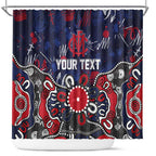 Personalized Melbourne Demons Shower Curtain Aboriginal Dot Painting Graffiti Style