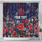 Personalized Melbourne Demons Shower Curtain Aboriginal Dot Painting Graffiti Style
