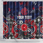 Personalized Melbourne Demons Shower Curtain Aboriginal Dot Painting Graffiti Style