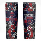 Personalized Melbourne Demons Skinny Tumbler Aboriginal Dot Painting Graffiti Style