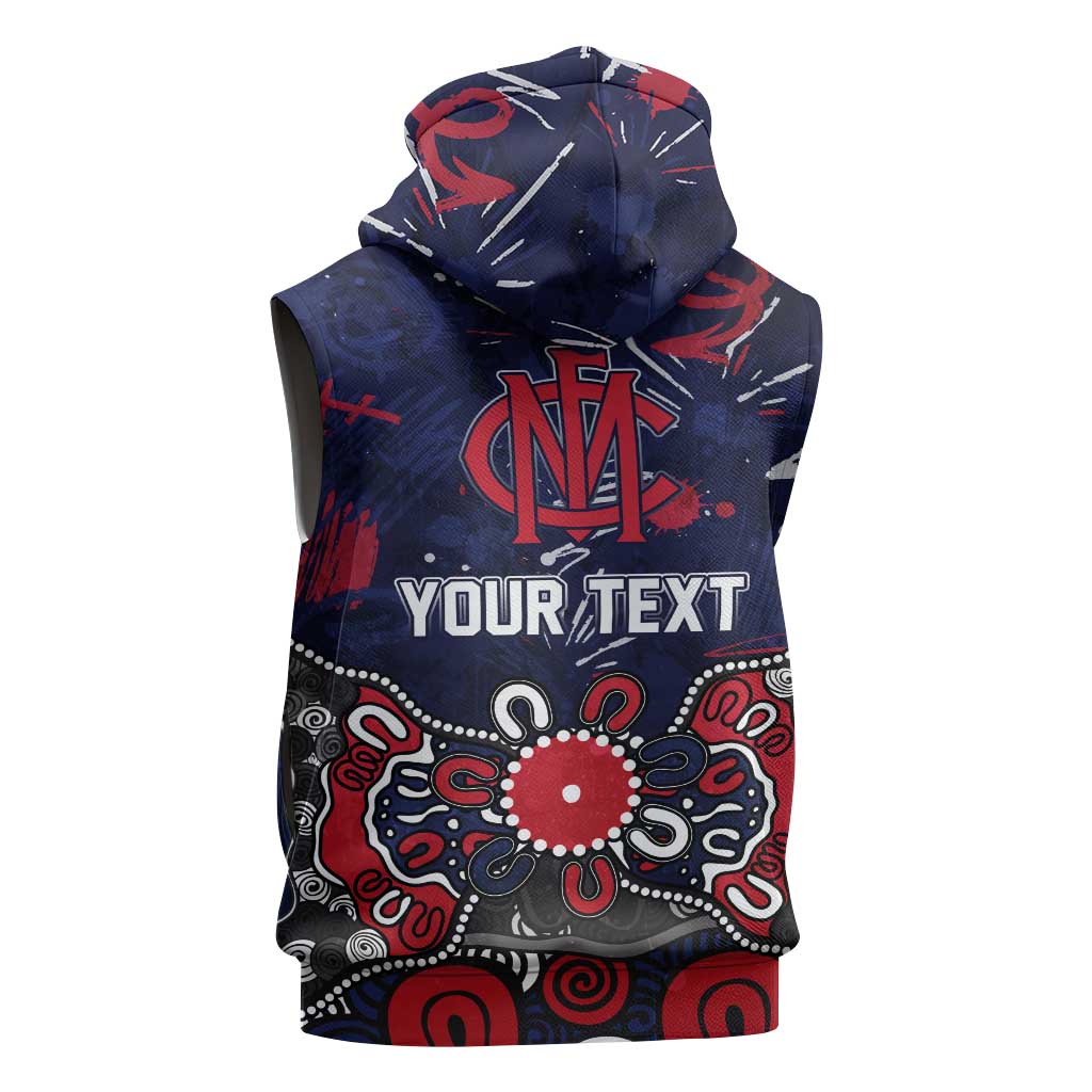 Personalized Melbourne Demons Sleeveless Hoodie Aboriginal Dot Painting Graffiti Style