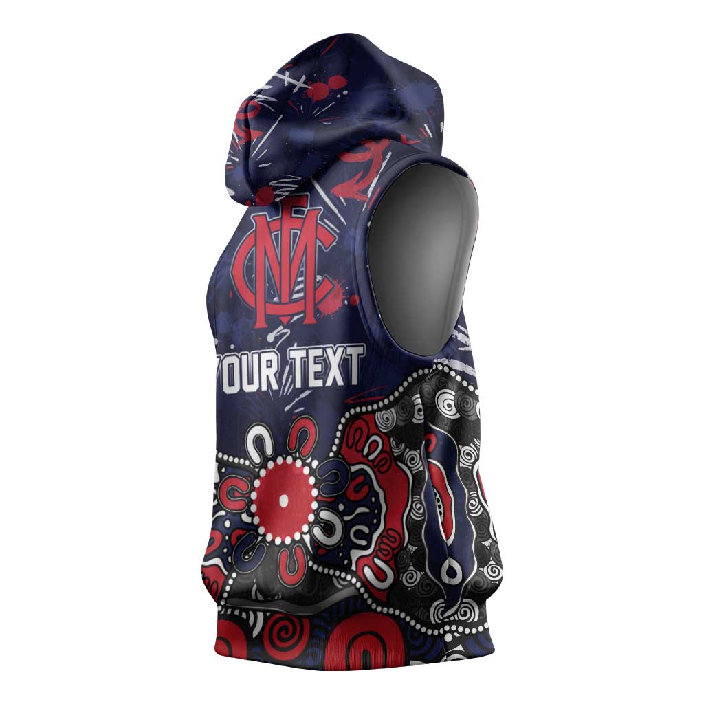 Personalized Melbourne Demons Sleeveless Hoodie Aboriginal Dot Painting Graffiti Style