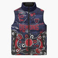 Personalized Melbourne Demons Sleeveless Puffer Jacket Aboriginal Dot Painting Graffiti Style