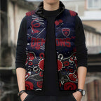 Personalized Melbourne Demons Sleeveless Puffer Jacket Aboriginal Dot Painting Graffiti Style
