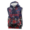 Personalized Melbourne Demons Sleeveless Zip Hoodie Aboriginal Dot Painting Graffiti Style