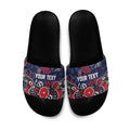 Personalized Melbourne Demons Slide Sandals Aboriginal Dot Painting Graffiti Style