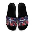 Personalized Melbourne Demons Slide Sandals Aboriginal Dot Painting Graffiti Style
