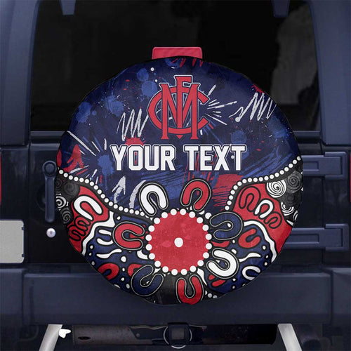 Personalized Melbourne Demons Spare Tire Cover Aboriginal Dot Painting Graffiti Style