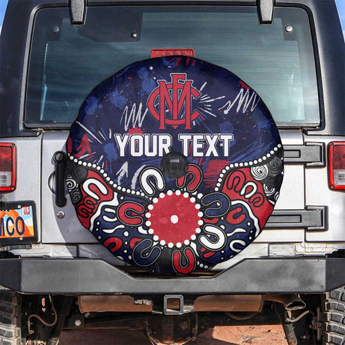 Personalized Melbourne Demons Spare Tire Cover Aboriginal Dot Painting Graffiti Style