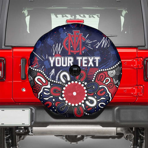 Personalized Melbourne Demons Spare Tire Cover Aboriginal Dot Painting Graffiti Style