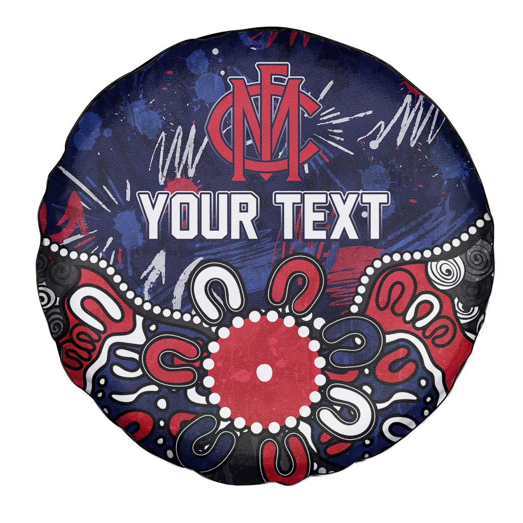 Personalized Melbourne Demons Spare Tire Cover Aboriginal Dot Painting Graffiti Style