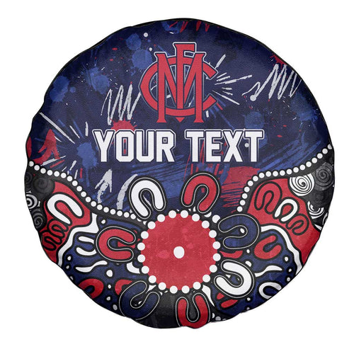 Personalized Melbourne Demons Spare Tire Cover Aboriginal Dot Painting Graffiti Style