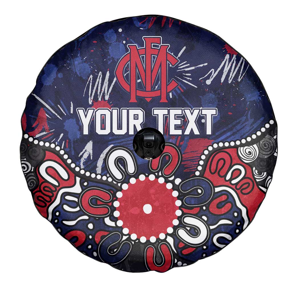Personalized Melbourne Demons Spare Tire Cover Aboriginal Dot Painting Graffiti Style