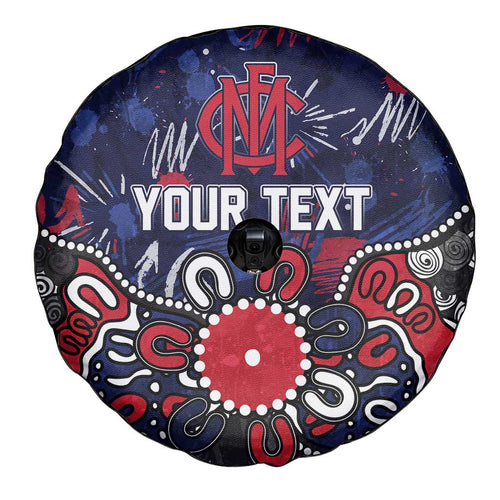 Personalized Melbourne Demons Spare Tire Cover Aboriginal Dot Painting Graffiti Style
