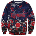 Personalized Melbourne Demons Sweatshirt Aboriginal Dot Painting Graffiti Style