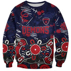 Personalized Melbourne Demons Sweatshirt Aboriginal Dot Painting Graffiti Style