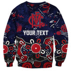 Personalized Melbourne Demons Sweatshirt Aboriginal Dot Painting Graffiti Style