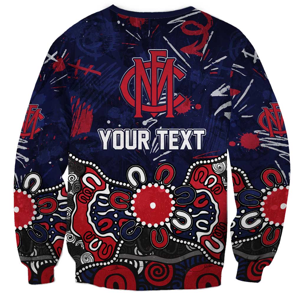 Personalized Melbourne Demons Sweatshirt Aboriginal Dot Painting Graffiti Style