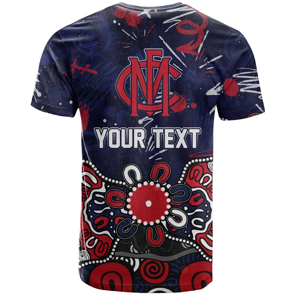 Personalized Melbourne Demons T Shirt Aboriginal Dot Painting Graffiti Style