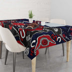 Personalized Melbourne Demons Tablecloth Aboriginal Dot Painting Graffiti Style
