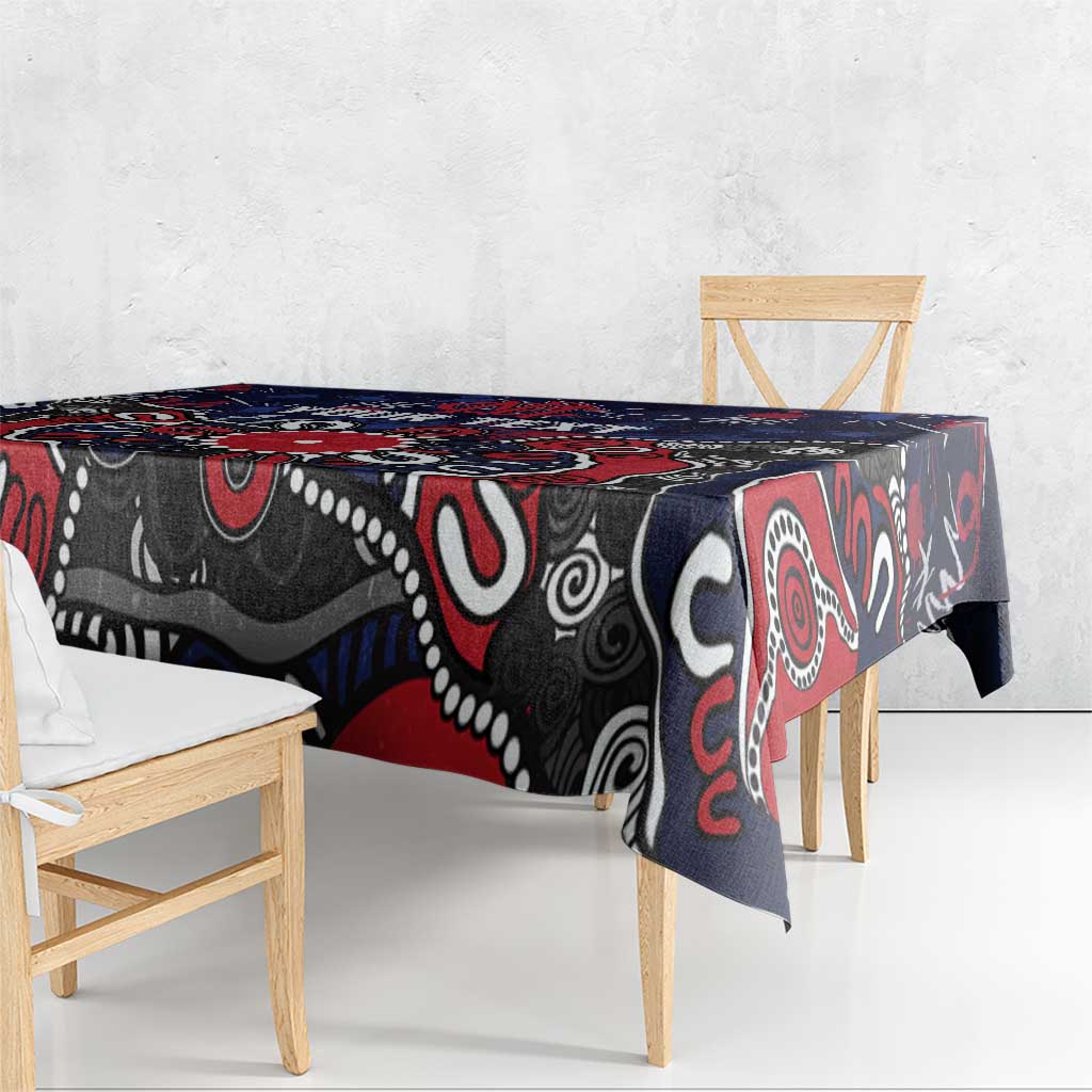 Personalized Melbourne Demons Tablecloth Aboriginal Dot Painting Graffiti Style