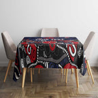 Personalized Melbourne Demons Tablecloth Aboriginal Dot Painting Graffiti Style