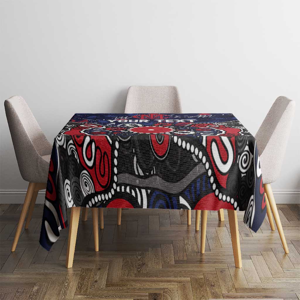 Personalized Melbourne Demons Tablecloth Aboriginal Dot Painting Graffiti Style