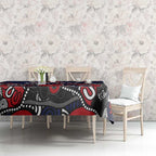 Personalized Melbourne Demons Tablecloth Aboriginal Dot Painting Graffiti Style