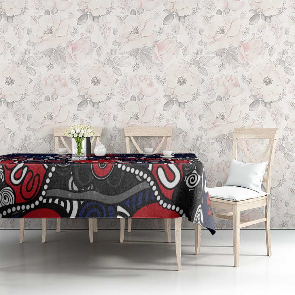 Personalized Melbourne Demons Tablecloth Aboriginal Dot Painting Graffiti Style