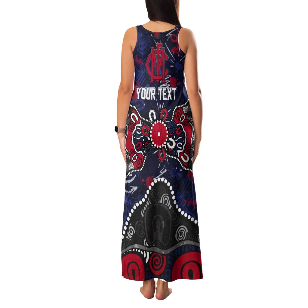Personalized Melbourne Demons Tank Maxi Dress Aboriginal Dot Painting Graffiti Style