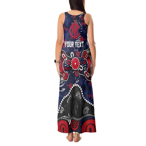 Personalized Melbourne Demons Tank Maxi Dress Aboriginal Dot Painting Graffiti Style