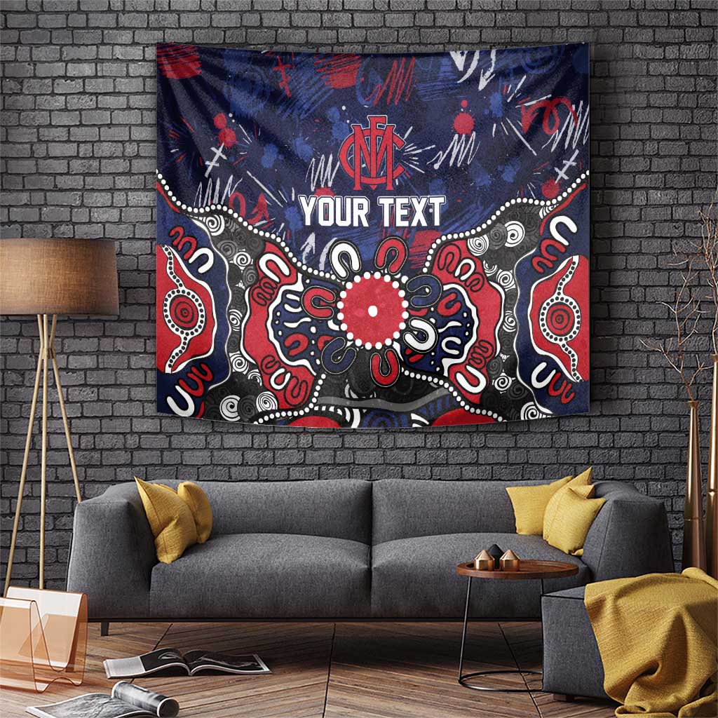Personalized Melbourne Demons Tapestry Aboriginal Dot Painting Graffiti Style
