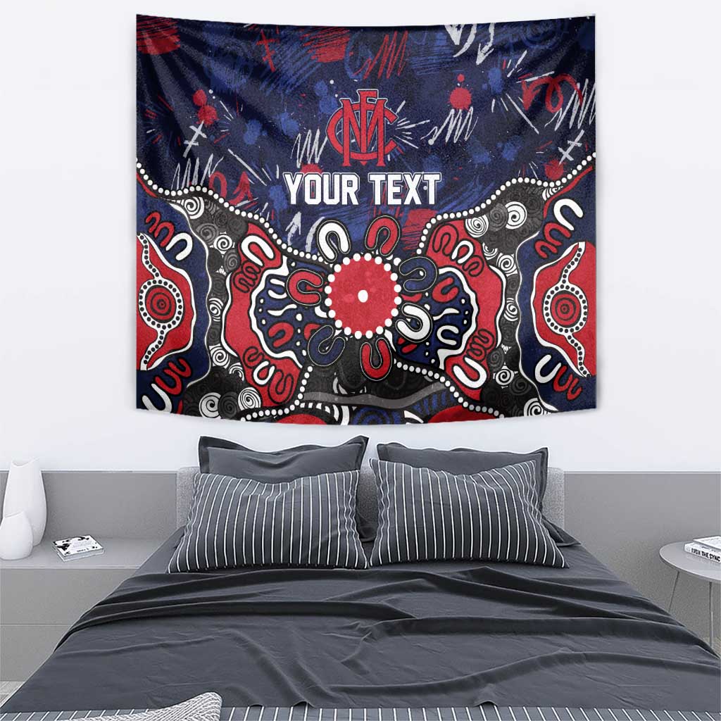 Personalized Melbourne Demons Tapestry Aboriginal Dot Painting Graffiti Style