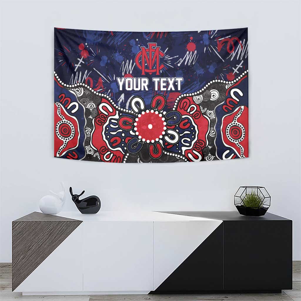 Personalized Melbourne Demons Tapestry Aboriginal Dot Painting Graffiti Style