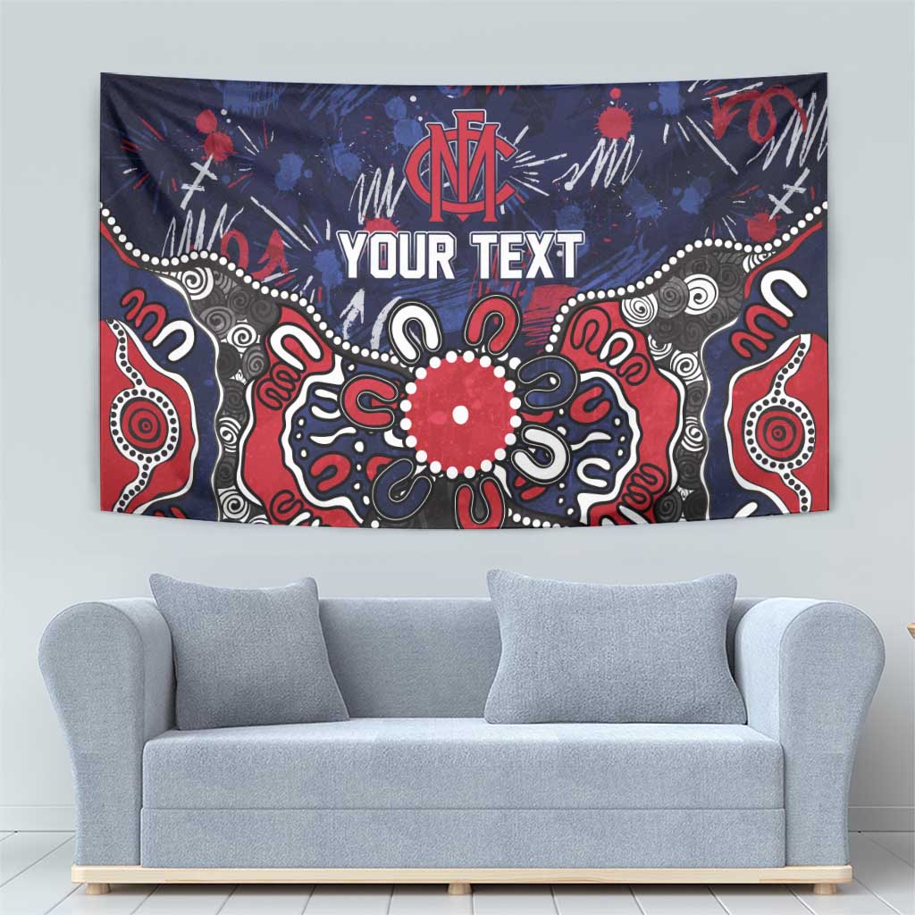 Personalized Melbourne Demons Tapestry Aboriginal Dot Painting Graffiti Style