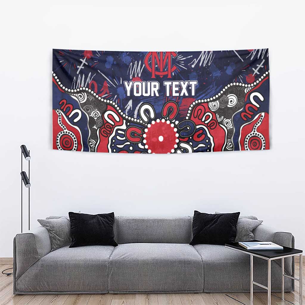 Personalized Melbourne Demons Tapestry Aboriginal Dot Painting Graffiti Style