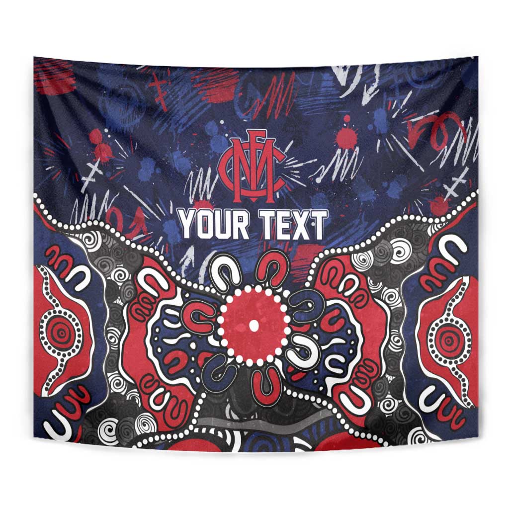 Personalized Melbourne Demons Tapestry Aboriginal Dot Painting Graffiti Style