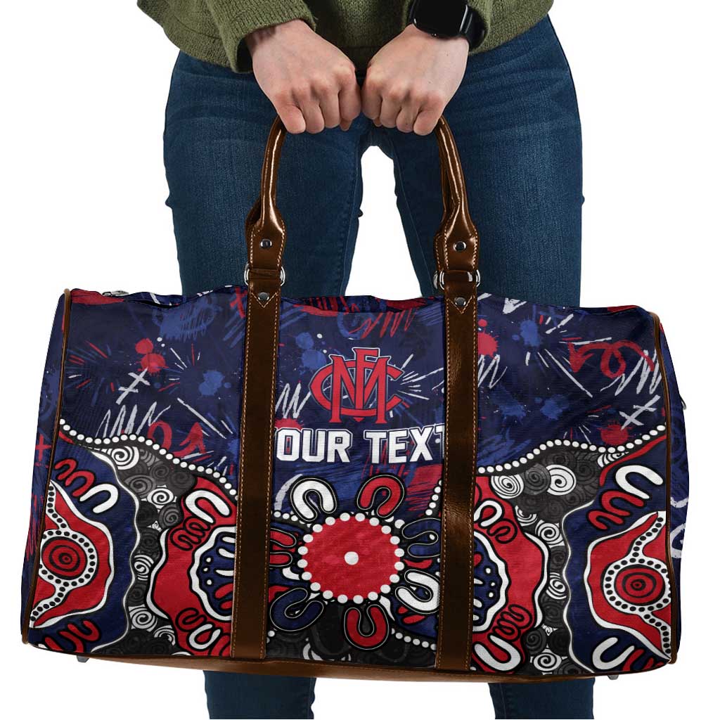 Personalized Melbourne Demons Travel Bag Aboriginal Dot Painting Graffiti Style