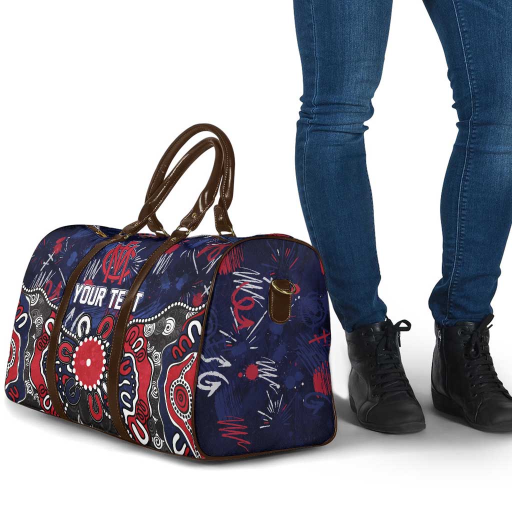 Personalized Melbourne Demons Travel Bag Aboriginal Dot Painting Graffiti Style