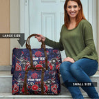 Personalized Melbourne Demons Travel Bag Aboriginal Dot Painting Graffiti Style