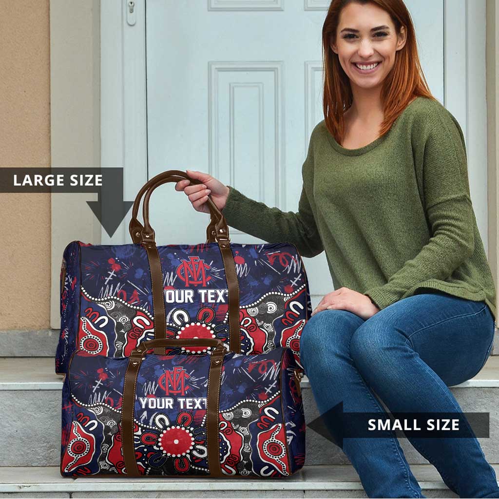 Personalized Melbourne Demons Travel Bag Aboriginal Dot Painting Graffiti Style