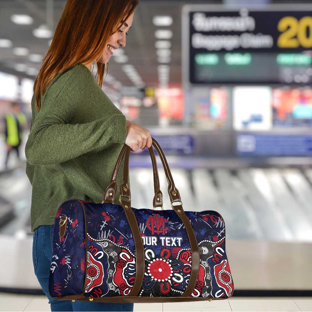 Personalized Melbourne Demons Travel Bag Aboriginal Dot Painting Graffiti Style