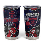 Personalized Melbourne Demons Tumbler Cup Aboriginal Dot Painting Graffiti Style