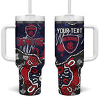 Personalized Melbourne Demons Tumbler With Handle Aboriginal Dot Painting Graffiti Style